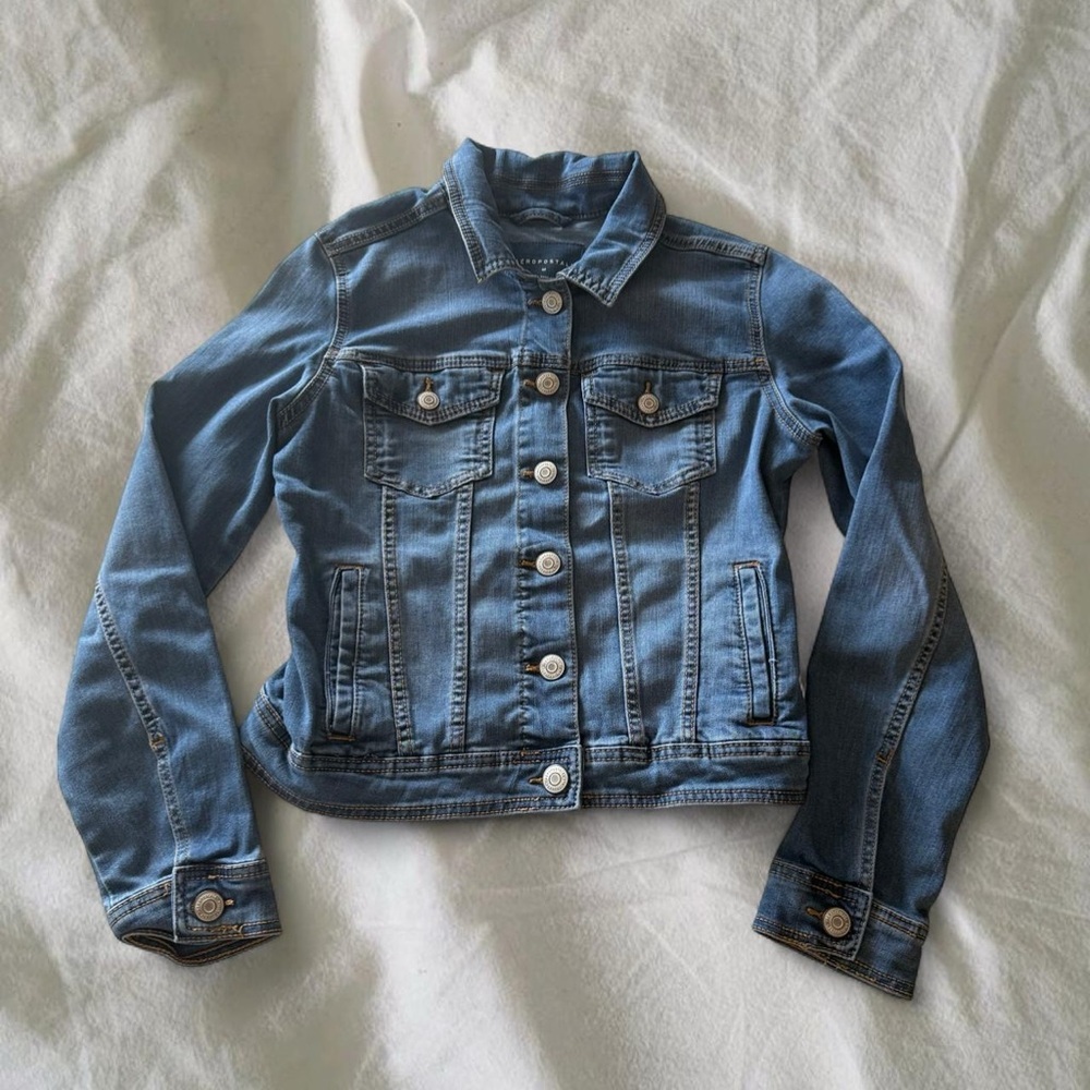 Western Fitted Aeropostale Blue Denim Jacket - Picture 2 of 5